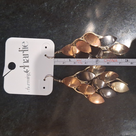 Charming Charlie Chandelier Earrings in multi-toned metals, hook style ✨️ - Picture 4 of 5